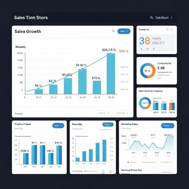 Shopify analytics dashboard showing sales growth and conversion metrics